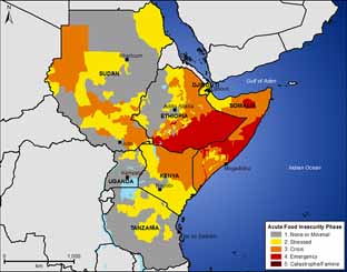 Mapa del Cuerno de África.